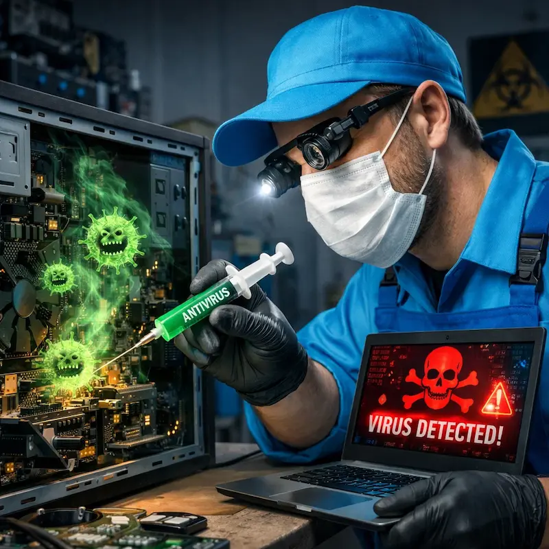 Лечение компьютера от вирусов в Щёлково на дому